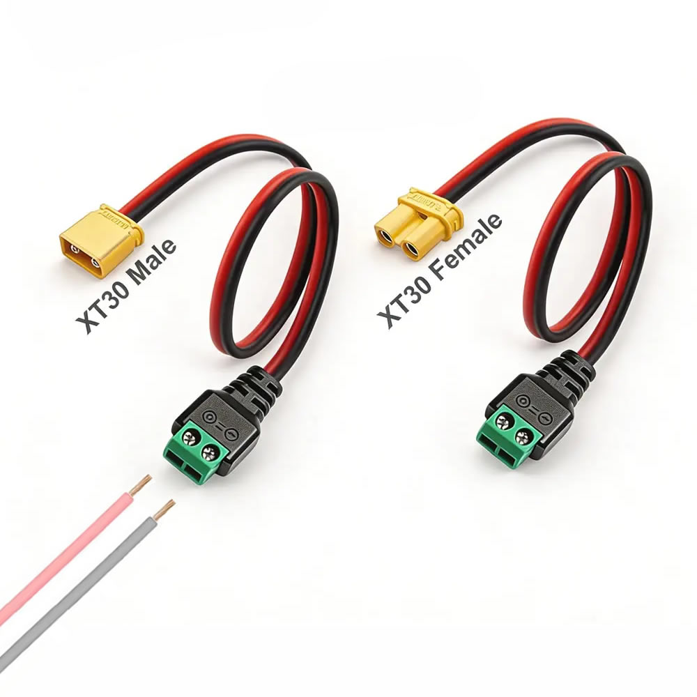 Drone Battery Adapter - Conector XT30 Macho-Fêmea para Adaptador de